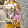 Bolsa Tote Transparente de Flores PP Bolsa Tote Única de Flores Bolsa para Presente de Buquê Tamanho Médio Estoque Pronto Atacado Transfronteiriço