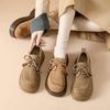 Zapatos de Mujer Maillard de Color con Suela Gruesa y Punta Redonda Otoño e Invierno 2025 Diseño Versátil Retro de Nicho Zapatos Casuales
