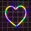 Luces de neón LED pequeñas en forma de corazón transfronterizas, luces de modelado, luces de ambiente para propuesta, cumpleaños, decoración de habitación, diseño de dormitorio