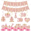 Guirlanda de decoração de aniversário transfronteiriça ornamento pendurado espiral banner de aniversário de 40 50 60 anos decoração pendurada ornamento de favo de mel