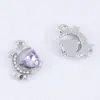 Múltiplos Estilos de Pingentes de Coração com Pedras de Diamante em Liga, Colares, Brincos Femininos de Luxo Leve e Exquisitos, Pingentes para DIY, Acessórios de Joias