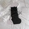 Calcetines de pantorrilla con lazo Youjiaxiu para mujer, Calcetines finos apilables estilo Miu, Calcetines JK dulces con borde enrollado, Cubrecalcetines sin pie