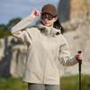 Chaqueta Impermeable con Costuras Selladas, Forro Polar para Calidez, Cierre Magnético, Chaqueta de Senderismo Estilo Montaña con Capucha, Cortavientos Unisex