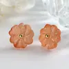 Brincos de Resina de Lótus Estilo Coreano Cool Outono e Inverno Atmosfera Requintada Estilo Ins Presilhas para Orelha Sem Furo para Mulheres