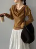 Design estilo coreano Jiang Chi com uma vibe suave e elegante, suéter de tricô feminino com xale, conjunto de duas peças em camadas A050