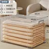 Caja de almacenamiento transparente de gran capacidad para ropa y juguetes, contenedor de almacenamiento de plástico, caja de almacenamiento para snacks, caja de almacenamiento para repuestos, color naranja