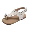 Sandalias Chanclas de Lunares 2026 Verano Nuevas Estilo Coreano para Niñas con Lazo de Pedrería Zapatos de Princesa Zapatos de Playa para Combinar con Vestidos Modernos