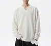 Camiseta Henley de Manga Larga para Hombre Estilo Old Money Otoño/Invierno Nuevo Holgada Casual Capa Base Hombre