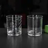 Vaso Redondo de Vidrio Casual 220ml Rayado para Hogar Restaurante Vaso de Agua Alta Calidad Translúcido y Logo Imprimible