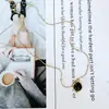 Moda Retro Francesa Simple Collar de Piedra Ojo de Tigre Nuevo de Moda Celebridad de Internet Estilo Popular Exquisita Cadena Minimalista para Clavícula para Mujeres
