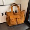 Bolso de pana Bolso tote para mujer Gran capacidad Otoño e invierno Se puede llevar cruzado 2024 Nuevo Bolso de hombro versátil Clase de viaje