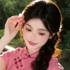 Novo Grampo de Cabelo Clássico Estilo Chinês Flor Rosa Suave Simulada, Acessório de Cabelo, Traje Clássico de Noiva, Ornamento de Cabelo para Coque de Cheongsam