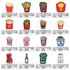 Parches de Tela Creativos Bordados para Bebidas, Papas Fritas, Palomitas, Leche, Dibujos Animados Versátiles, Parches Personalizables