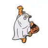 Broche de Esmalte de Abóbora Animal de Desenho Animado Novidade Divertida Perfeito para Decoração de Halloween Presente Acessório para Mochila Roupas