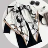 Nuevo Bufanda Cuadrada Grande Estilo Floral de Lujo Ligero 90% Seda Artificial Top Tubo Moda Estampado Retro Bufanda Versátil de Sarga de Seda