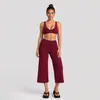 Conjunto de roupa de yoga com calça de comprimento médio, sutiã de ioga sem costas de secagem rápida transfronteiriço, para treinamento de Pilates, corrida, esportes de fitness para mulheres