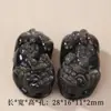 Contas Espaçadoras de Escultura de Leão e Pixiu de Obsidiana Dourada Natural e Obsidiana Prateada Acessórios para Pulseira DIY Unissex Venda por Atacado