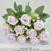 Flores artificiales, gipsófila, rosas de diamante, pequeños ramos de flores de seda, flores falsas, arreglos florales, adornos para decoración de bodas y hogar al por mayor