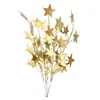Planta Verde Simulada Dourada Folha Única Cinco Estrelas Folha Dourada Única Acessórios de Casamento Balde de Bênçãos Balde da Fortuna Plug-in
