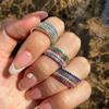 Anillo de plata esterlina S925 transfronterizo para mujer con circonitas de color gypsophila de una sola fila de diamantes, anillo de mujer apilado, anillo de dedo simple de comercio exterior.
