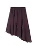 Falda morada romántica con volantes y diseño asimétrico, elegante y hermosa, para mujer, nuevo estilo de verano, falda midi de línea A en capas y fluida