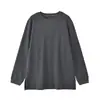 Sudadera Holgada de Gran Tamaño Estilo Primavera y Otoño de Algodón Tencel Cuello 3D de Canalé Longitud Media Suave y Pegajosa Camiseta de Manga Larga Top Sencillo