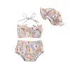 0-3M,3-6M,6-9M,9-12M,12-18M traje de baño para niños con sombrero