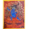 Tangka pintado a mano de la Deidad Amarilla de la Riqueza, Obra de Arte Premium Nepalí de Manjushri, el Rey de la Riqueza, Pintura Decorativa para Entrada de Oficina