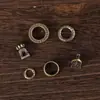 Pulseira com Fecho de Argola Corrente de Latão Estilo Xizang Acessórios para DIY com Mantra de Seis Palavras Gravado e Contas Budistas Padrão Acessórios de Pulseira Venda por Atacado