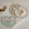 Baberos Lindo Estilo Coreano para Bebés y Niños, Baberos de Saliva Estilo Ins para Niños y Niñas, Baberos Doble Cara de Algodón Puro Clase A con Bordes Enrollados, Adecuados para Todas las Estaciones