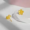 Pendientes de Flor de Cerezo Dorados de Arena Vietnamita Gama Alta Lujo Ligero Nicho Novia Boda Pendientes Dorados Regalo Venta al por Mayor