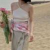 2025 Nuevo Estilo Cinturón de Bufanda de Seda Cuadrado Pequeño para Mujer Verano Estilo Coreano Ins Retro Pañuelo para la Cabeza de Flor de Anacardo Accesorios Versátiles