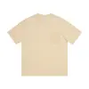 Camiseta de algodón peinado de manga corta con cuello redondo, marca de tendencia estilo americano, 230g, camiseta básica de color liso simple y versátil, top casual holgado