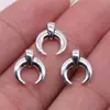 10x 11mm 0.5g pingente de joia de prata antiga pingente pequeno feito à mão DIY pingente de chifre de crescente