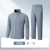 Conjunto de outono Nengdun com gola alta antiestática para trabalho, masculino e feminino, vestimenta protetora para posto de gasolina, jaqueta de trabalho resistente para eletricista