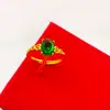 Joyería Estilo Xiaohongshu, Latón Chapado en Oro con Piedras Preciosas de Jade Imitación, Anillo Ovalado con Forma de Corazón para Mujer, Venta al por Mayor desde Fabricante