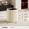 Lixeira doméstica de grande capacidade com um toque de luxo leve e de alta qualidade, adequada para o banheiro, removível, espessada, lixeira de cozinha de camada dupla