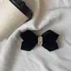Grampo de Cabelo Novo Estilo Coreano de Veludo Preto com Laço de Strass Versátil para Uso Diário Presilha Banana