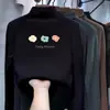 Y2583# T-shirt infantil de gola semi-alta para meninas outono e inverno novo camiseta de base acolchoada de veludo alemão camiseta de manga comprida forrada de fleece para crianças maiores