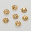 Cobre color que no se desvanece de 18K color oro antiguo flor hueca soporte para pulsera collar DIY hecho a mano espaciador hueco multiestilo