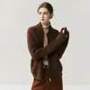 Cárdigan de Punto Jacquard de Cachemira Cárdigan de Felpa Cremallera Corta Resistente Otoño Invierno Mujer Holgado Ke Xin Bai Doble Color