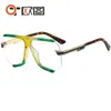 Óculos de Sol Moda Personalizados Estilo Europeu e Americano Meio Aro Colorido Color-Blocking Sem Grau Armação Retangular Versátil Tendência Hexagonal M6281