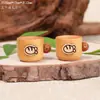 Sândalo Natural Cubo de Açúcar Gato Copo Acessórios DIY Pingente de Corrente de Celular Charme de Bolsa Escultura em Madeira Pequenos Acessórios