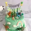 Adornos Decoración de Pastel Maestro Dinosaurio Tyrannosaurus Rex Monstruo Dibujos Animados Mori Accesorios para Hornear Cumpleaños Infantil Enchufable