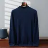 Suéter 100% cachemira pura para hombre, cuello medio alto de doble capa, nuevo suéter de punto cálido Otoño/Invierno 2026, camiseta de capa base