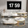Juego de mesa de centro y mueble de TV de lujo ligero con panel de roca brillante, adecuado para espacios pequeños, extensible, diseño simple con cajones, para uso doméstico en la sala de estar