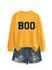 Europa y Estados Unidos nueva moda letras Joker boo patrón Phnom Penh suéter simple de manga larga con cuello redondo comercio exterior