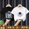 Camiseta de Verão de Algodão Puro de Manga Curta para Meninos 2026 Nova Estampa de Desenho Roupas Infantis Tops Finos para Bebês Meninos t