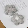 Flor de Lã Produto Acabado Crochê Feito à Mão Flor Puff Colorida DIY Acessórios para Roupas Acessórios Broche Flor para Sapato