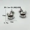 Cavalo de Balanço Minimalista Pingente de Pônei de Aço Inoxidável Tridimensional Sólido DIY Handmade Acessório de Colar Pulseira em Estoque